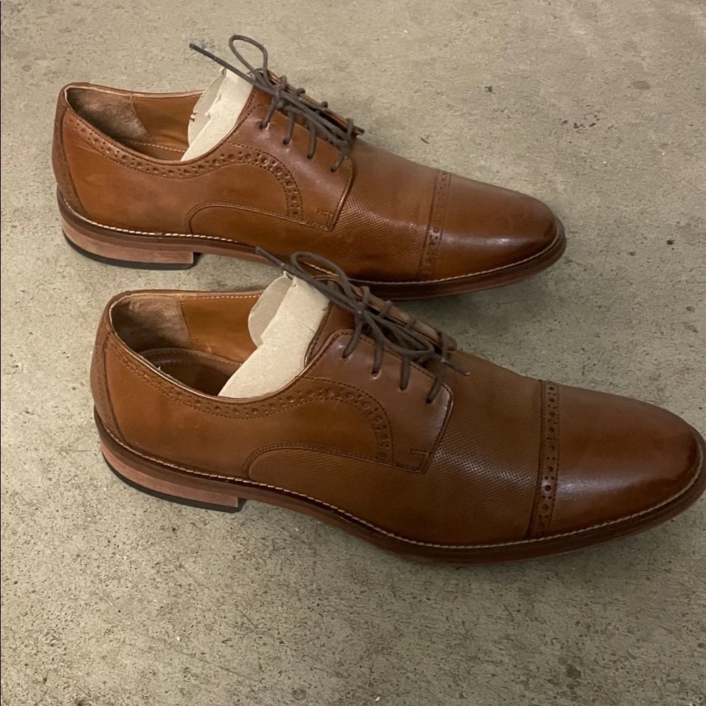 Johnston & Murphy Tan Leather Oxfords - Picture 1 of 8
